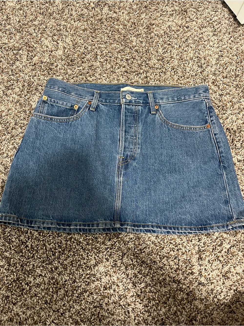 Levi's Blue Denim A-Line Mini Skirt
